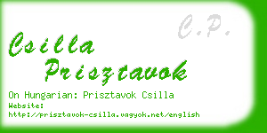 csilla prisztavok business card